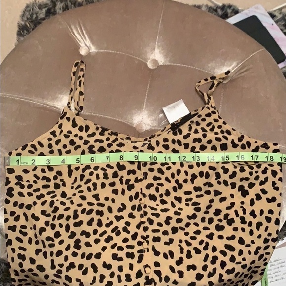 Sanctuary tan and black cheetah cami w buttons, M - Picture 8 of 11